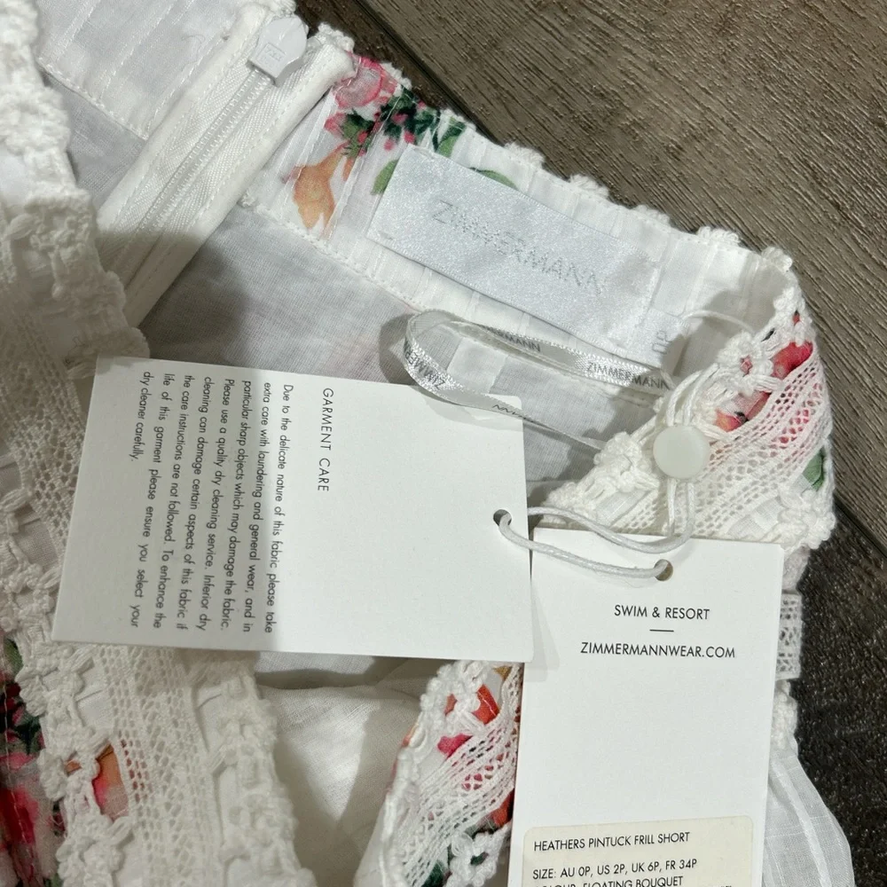 Zimmermann heathers pintuck frill floral mini shorts - Picture 4 of 6